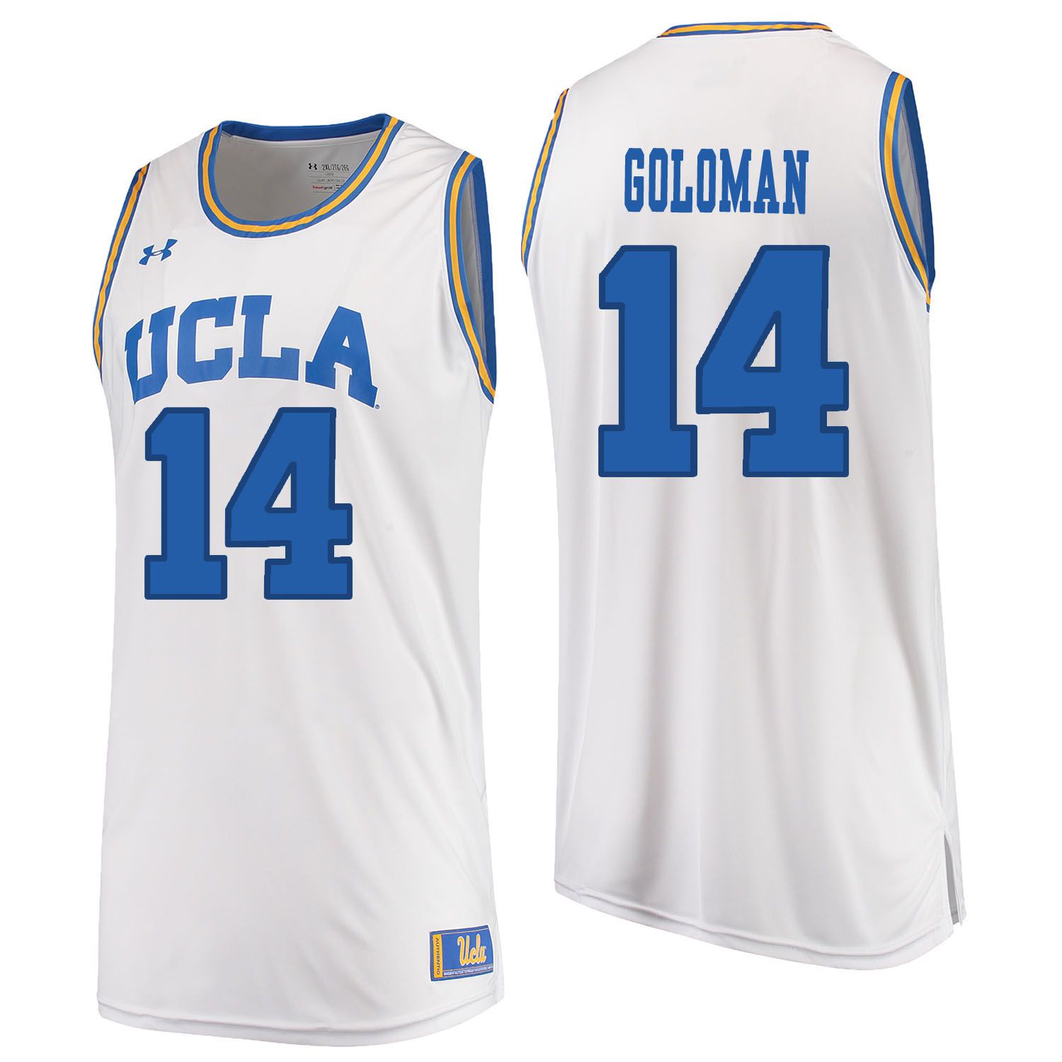 Men UCLA UA #14 Goloman White Customized NCAA Jerseys->->Custom Jersey